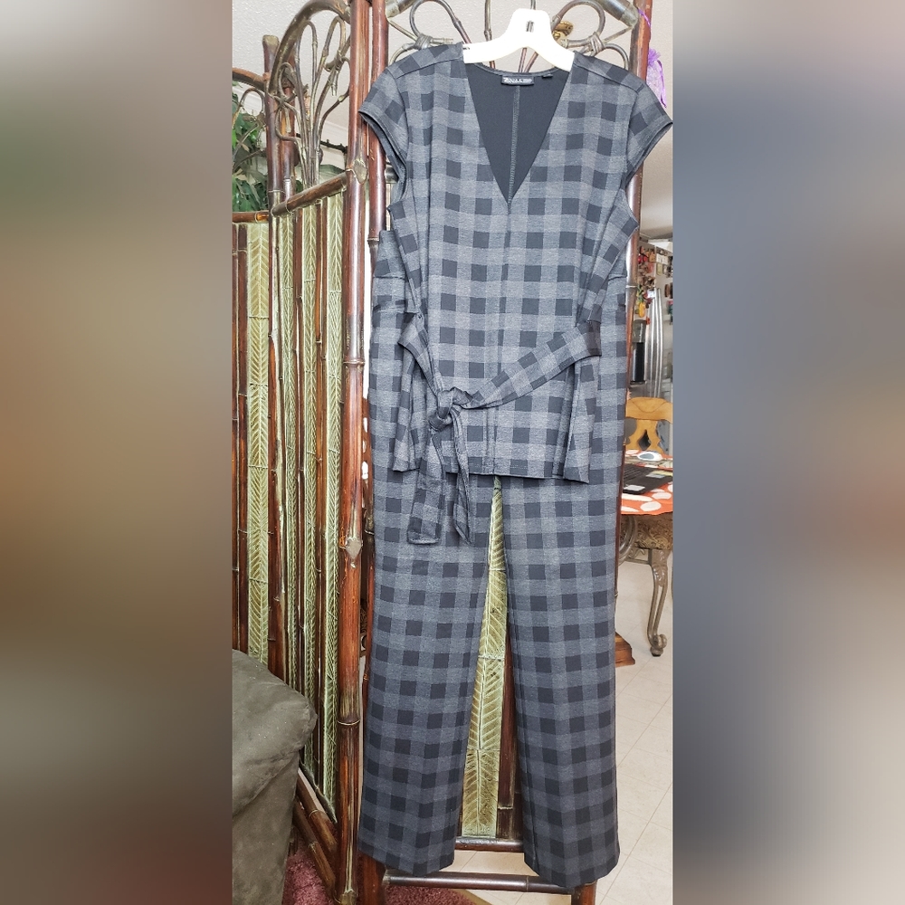 Ash Coloured Pants Suit